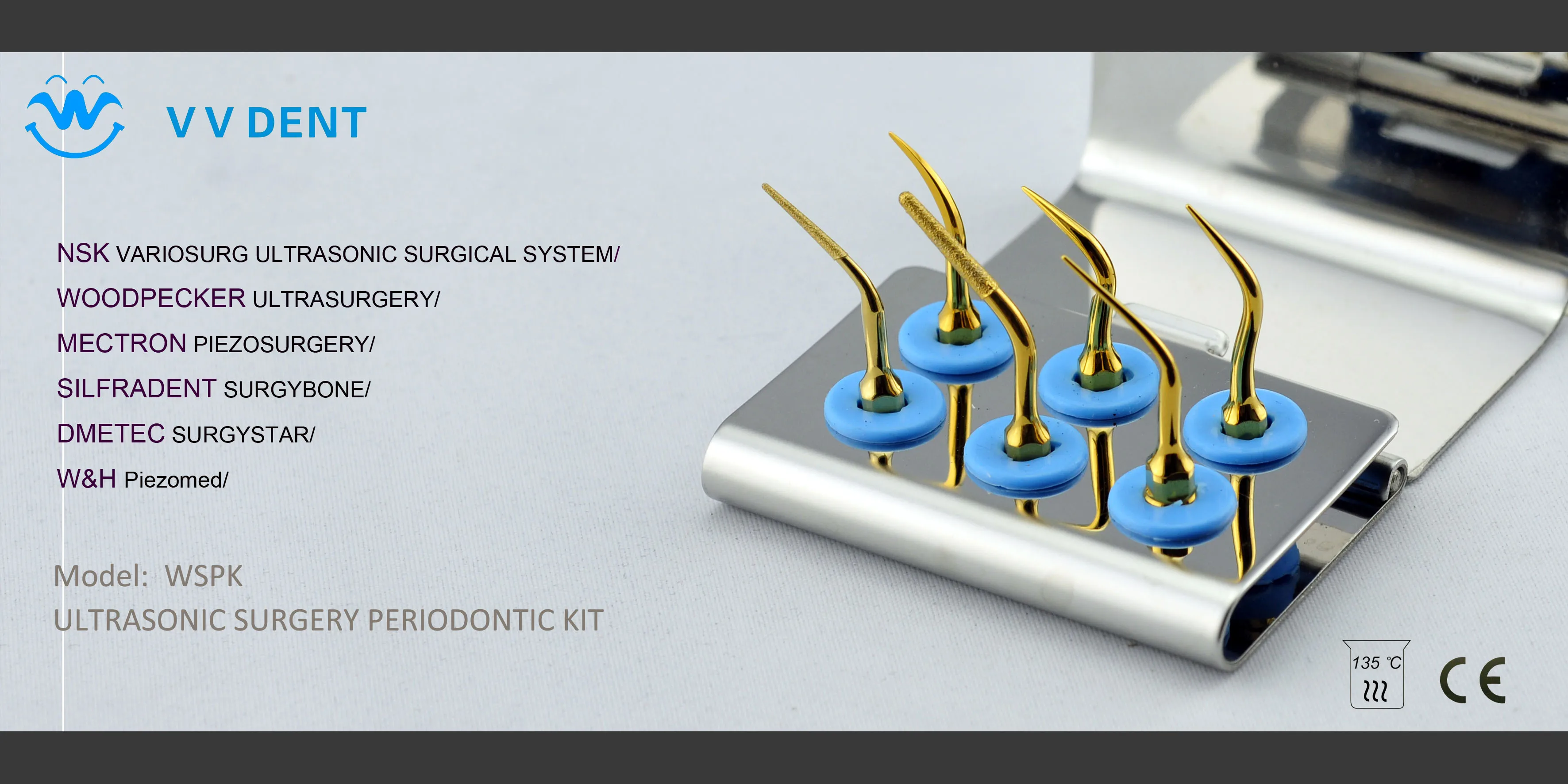 VVDental Piezosurgery Tips Kit Premium Ultraschall-Zahneinsätze mit gehärteter Metallstruktur für Woodpecker Mectron Einheiten Werkzeuge – Detail 9