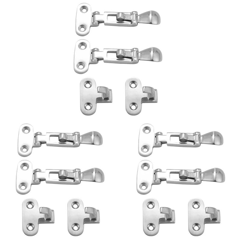 

6Pcs Marine Boat Deck Lock Hasp 316 Stainless Steel Lockable Hold Down Clamp Anti-Rattle Latch Fastener Boat Yacht