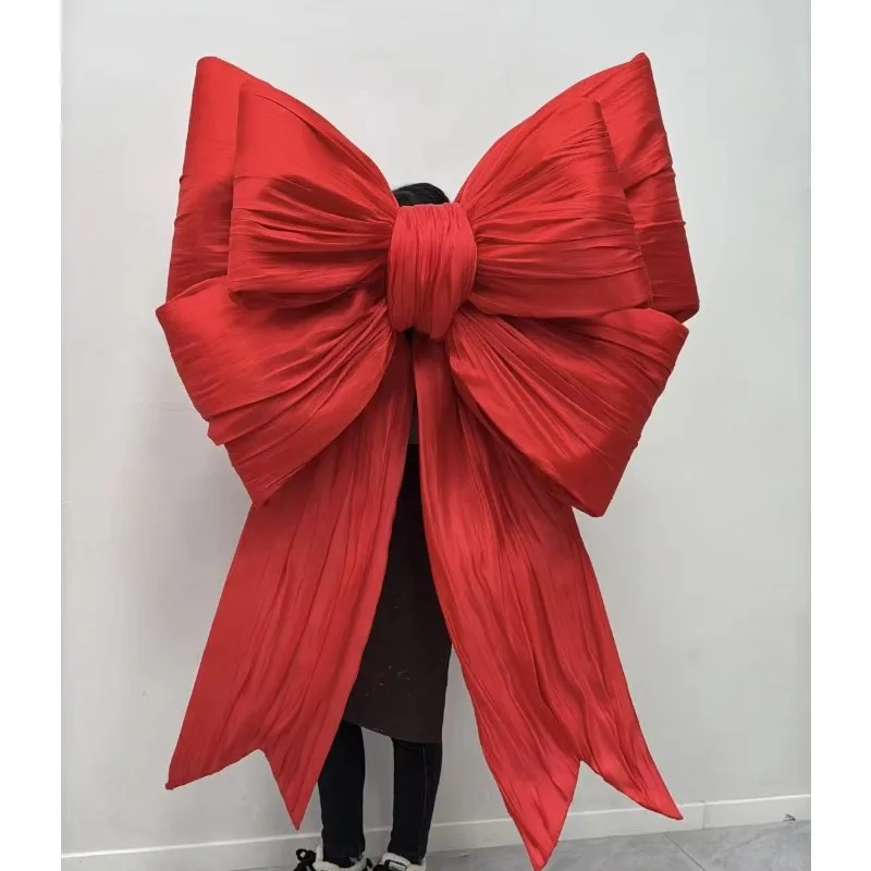 

Christmas decoration Christmas Decorative Bows Hand Made Cloth Butterfly Knot Gold Red Giant Bow Knot for Shop Window Display
