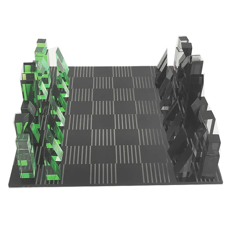 Modern Abstract Acrylic Chess Set, Non-Traditional Design Chess Pieces