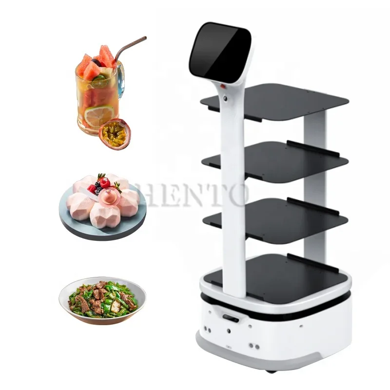 Autonomously Recharging Waiter Robot For Restaurants / Food Serving Robot Restaurant / Robot Food Delivery