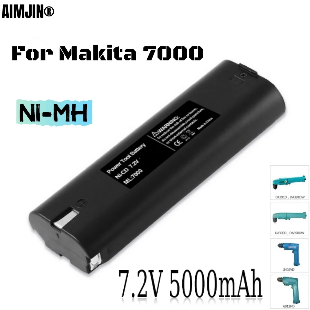 

Замена Ni-Mh аккумулятора 7,2 В, 5,0 Ач для Makita — совместима с моделями 7000 7002 7033 6010D 6018D 6073D 6172D DA3000D 6019D