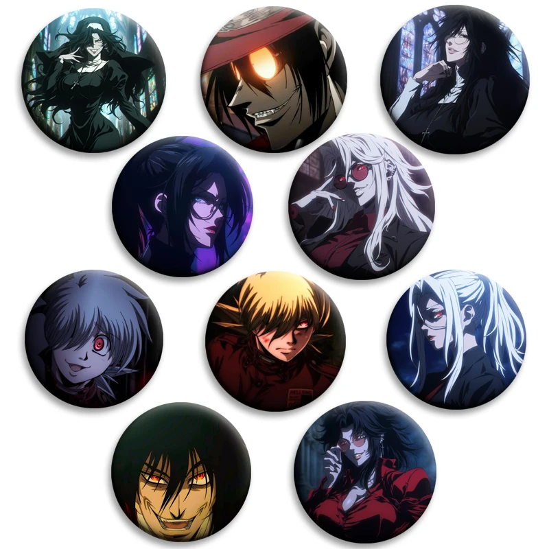 32/44/58mm Anime Hellsing Ultimate Button Pins Snap-on Design Brooches Daily Fashion Decoration Badges Ideal Gifts for Friends