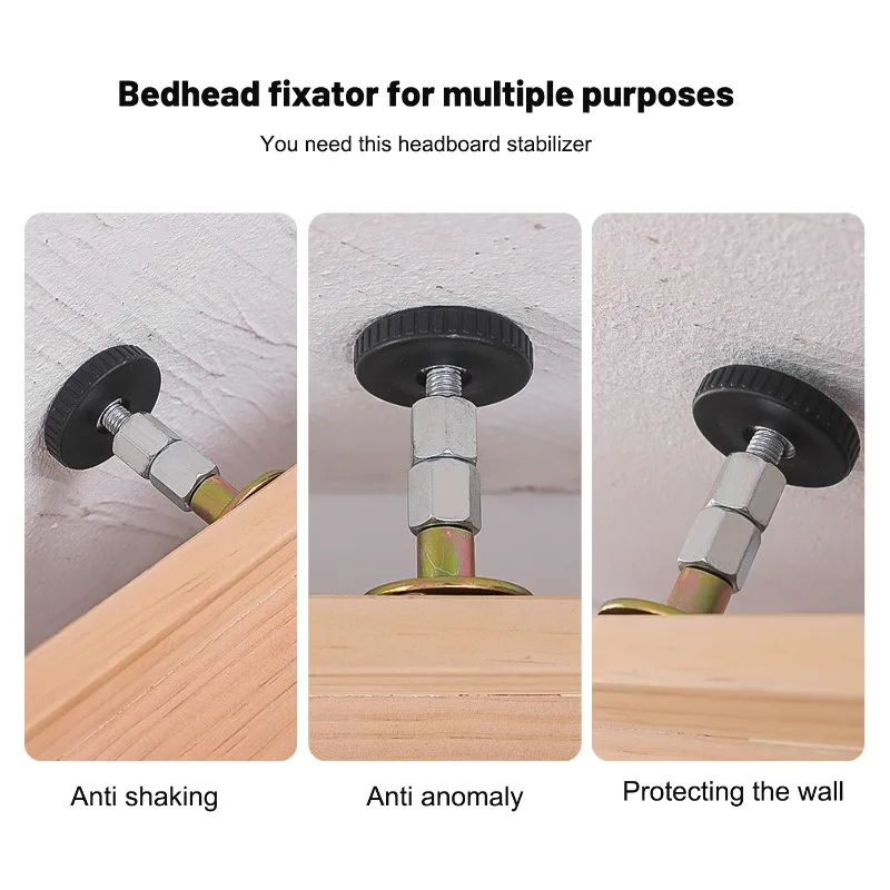 Adjustable Threaded Headboard Stoppers Self-Adhesive Behind Bed Frame Protector Bed Support Stabilizer Knocking Antishake Tool image 6