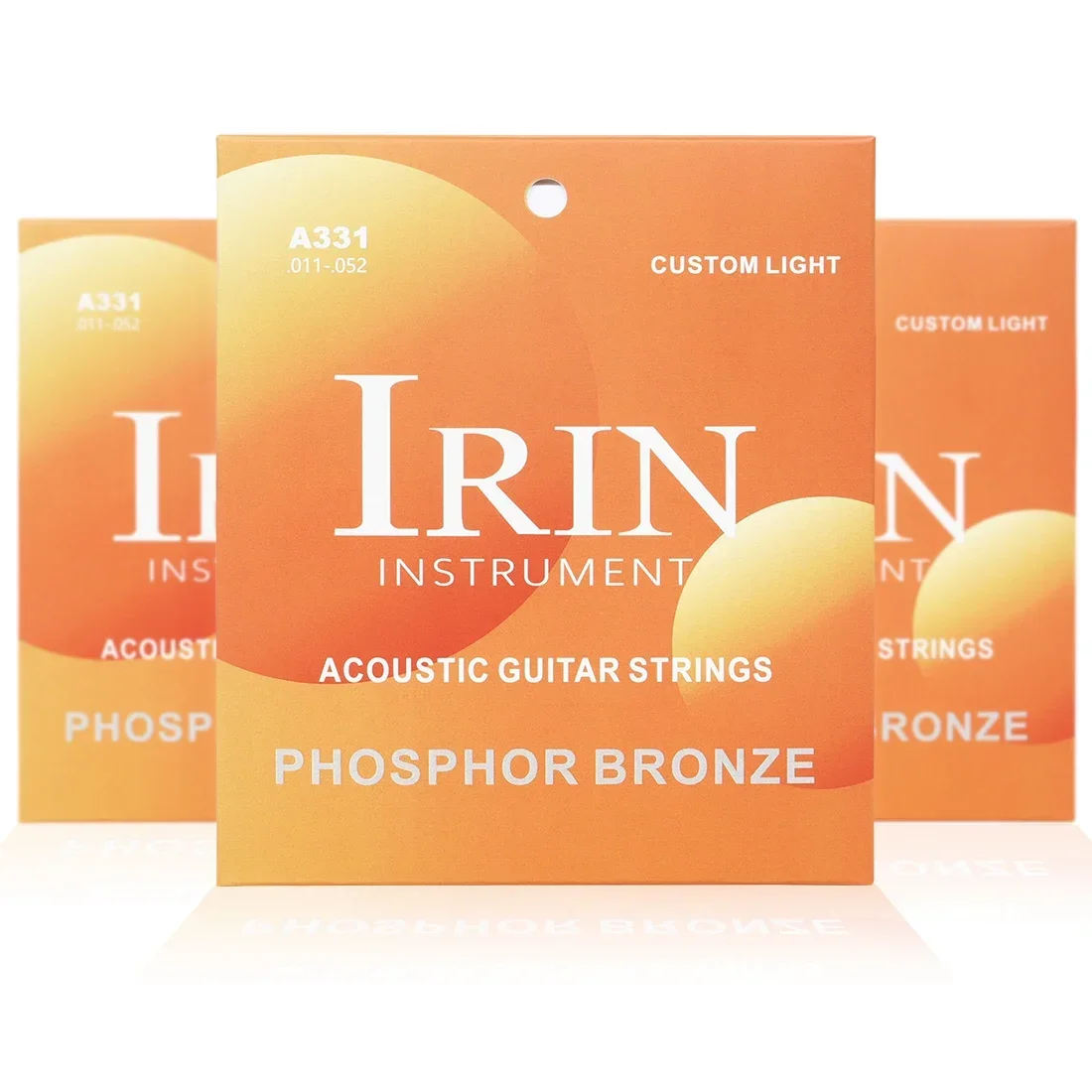 IRIN A331 Acoustic Guitar Strings Hexagonal Alloy PVD Coated High Carbon Steel Core 6-String Folk Guitar Strings Guitar Parts