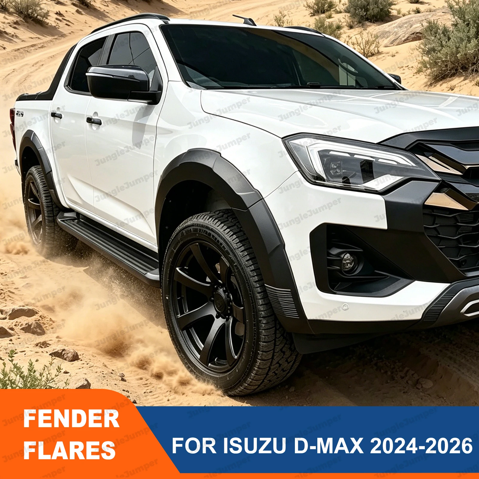 

Front & Rear Fender Flares Wheel Extension Arch Cover Trim For ISUZU D-MAX Dmax 2024 2025 2026 Double Cab Offroad Car Accessorie