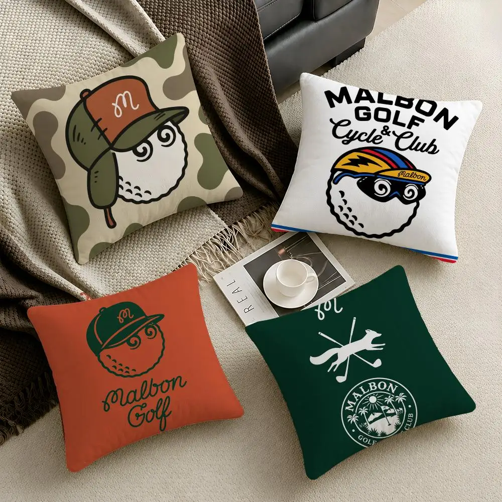 Golf M-Malbon-N Streetwear Cushion Cover  Throw Pillow Soft Short Plush Cozy Durable Colorfast For Sofa Bedroom Home Decor Gift