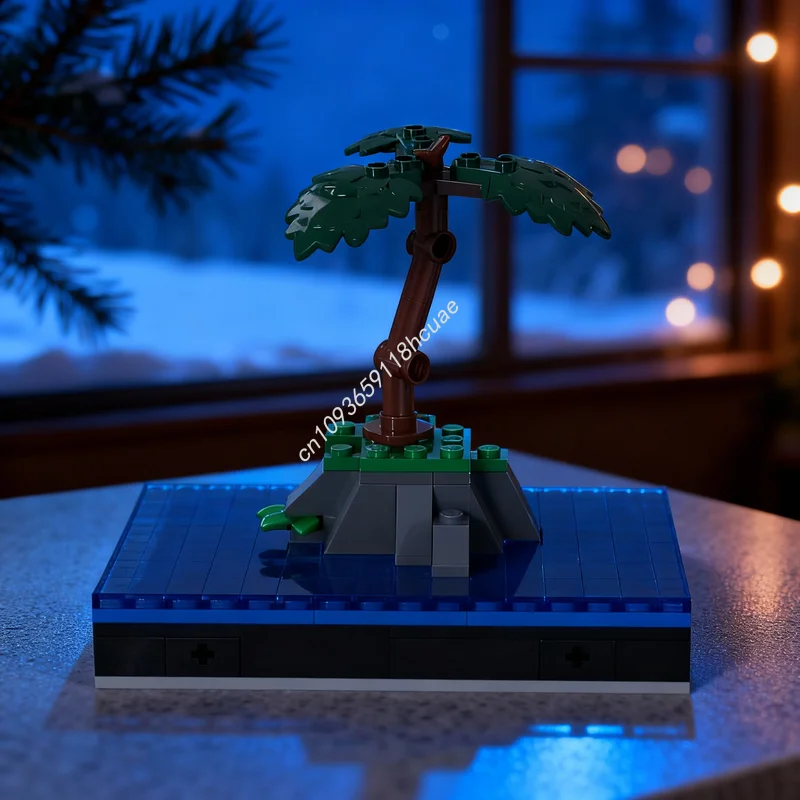 214-teiliges MOC Modulares Stadtlandschafts-Set Flussinsel-Modell Bausteine Architektur Weihnachtsgeschenk Spielzeug Bildungs-Idee Bausteine