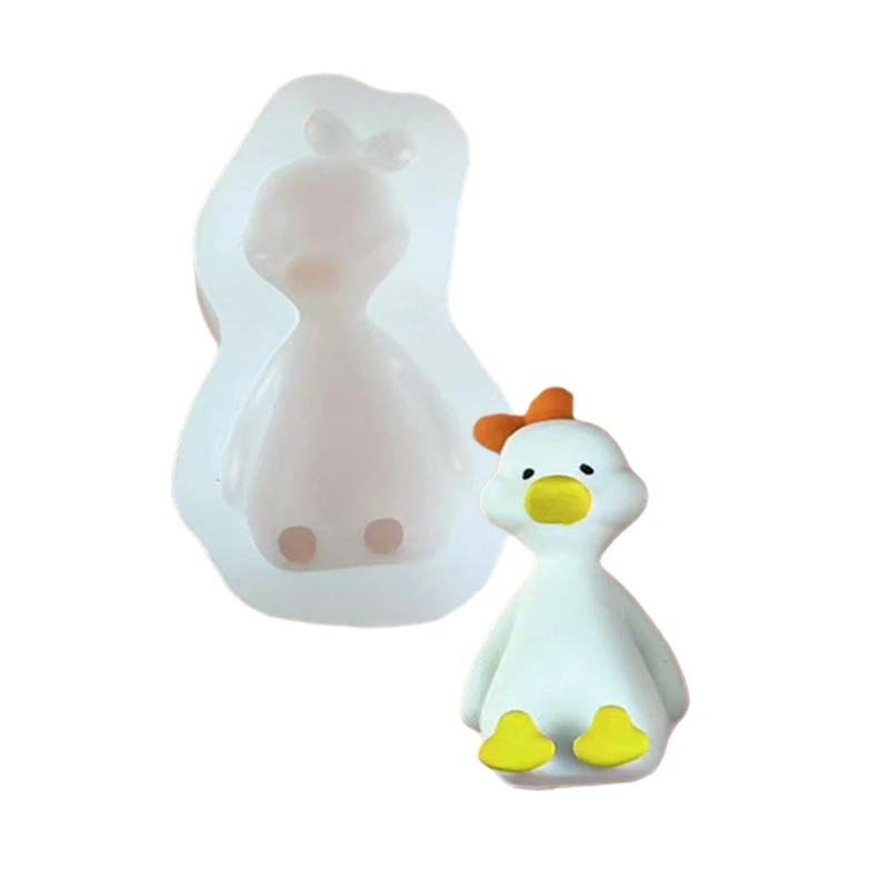 قالب شمعة على شكل بطة ثلاثية الأبعاد للسيليكون لعشاق المصنوعة يدويًا العطرية العفن لوازم الفصول الدراسية العملية