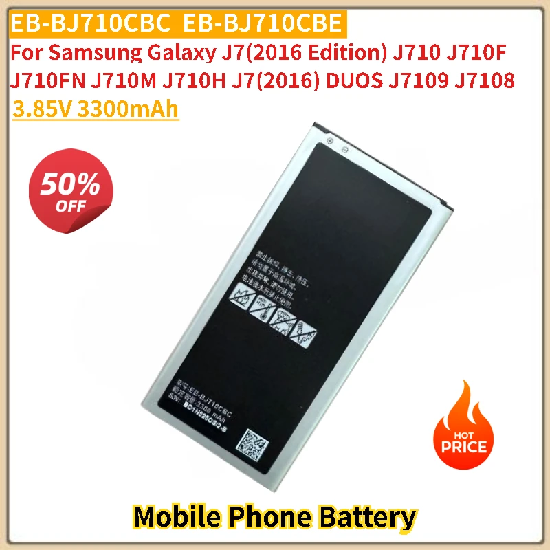 

3.85V 3300mAh EB-BJ710CBC EB-BJ710CBE Phone Battery For Samsung Galaxy J7(2016 Edition) J710/F/FN/M/H J7(2016) DUOS J7109 J7108
