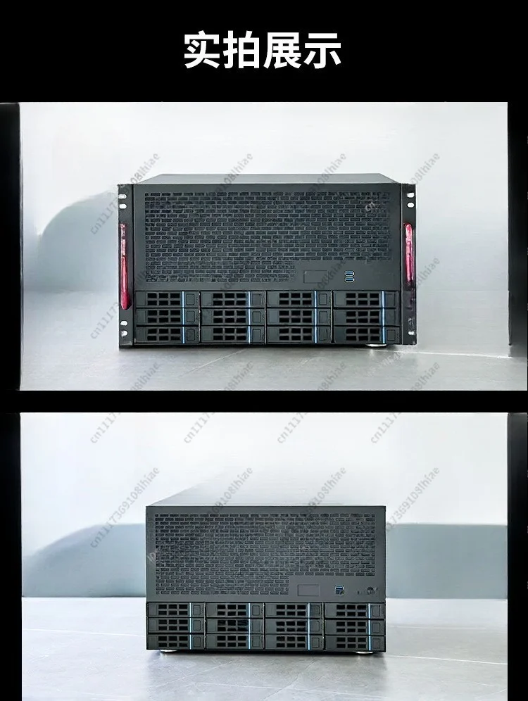 8 Full-Height Slots Enterprise Home  AIO Server 12-Disk NAS Chassis Main Board ATX Power Supply