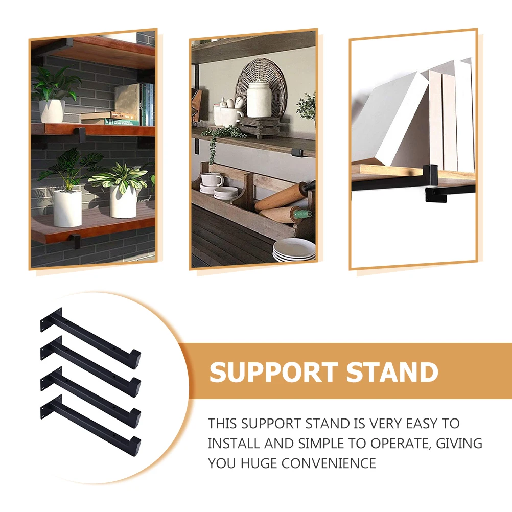 

4 Pcs Shelf Bracket Brackets Heavy-duty for Shelves Support Shelving Wall-mounted