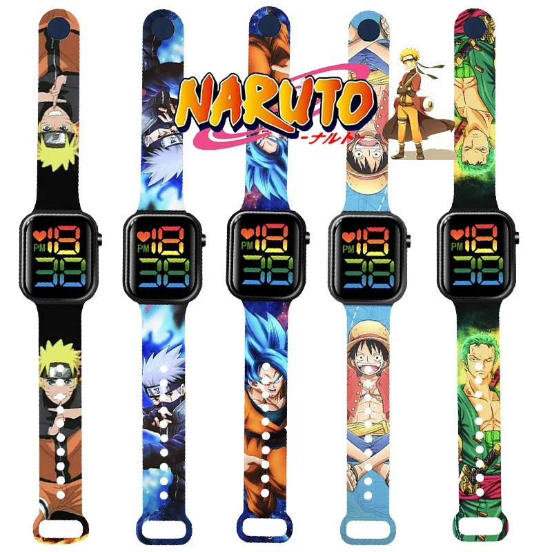 Naruto Kakashi Kids Smart Watch Ultra Light LED Digital Watch Waterproof Smart Touch Screen for Children Boys Girls Watches Gift