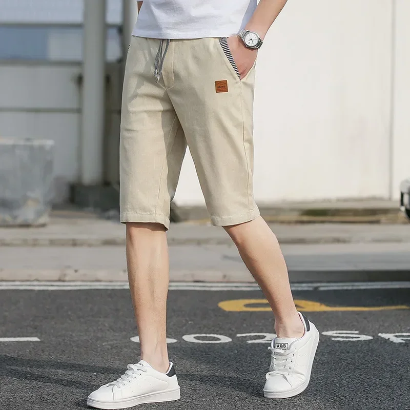 

Trend Breeches Casual Beach Short Pants Male Bermudas Classic Brand Sport Shorts Man Summer Men's Casual Cotton Linen Shorts