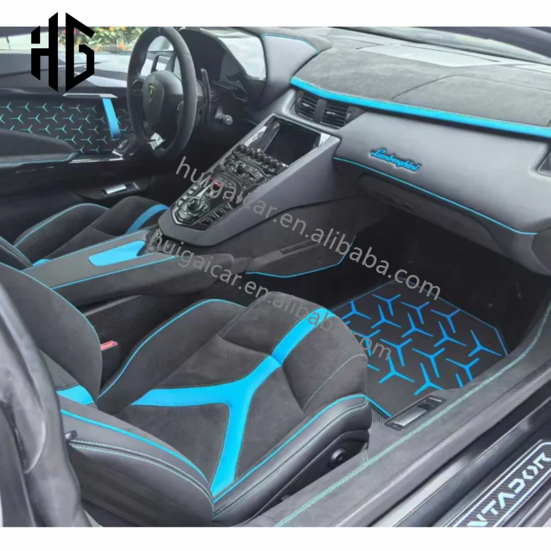 Real Carbon Fiber SVJ Style Limited Edition Inner Door Panels and Car Foot Matt Interior Accessories For Lambor Aventador LP700