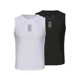 Cycling Reflective Base Layer Underwear White Cycling Jersey Sport Vest Men Undershirt Quick Dry Elastici Vest Road Bike Jersey