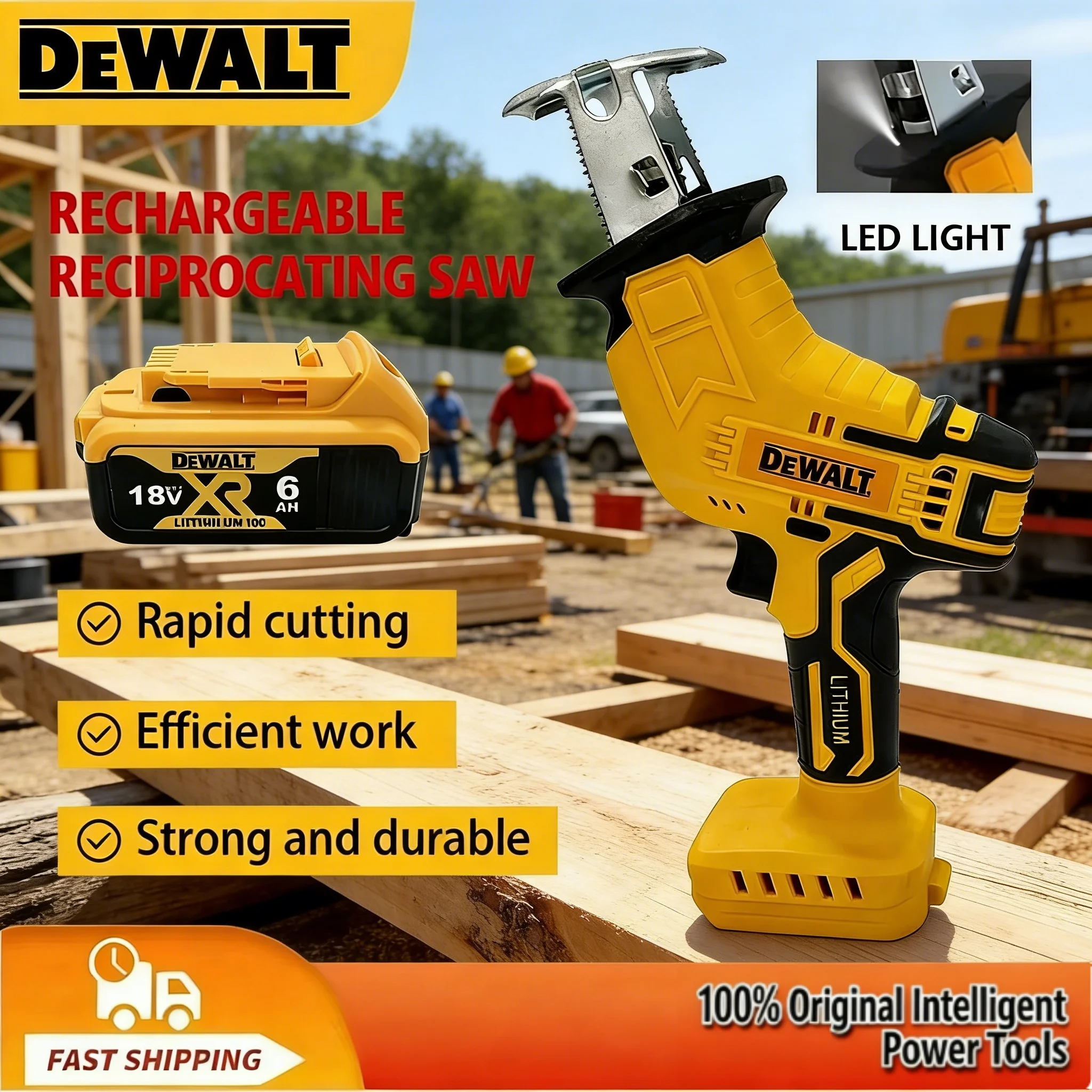 

Аккумуляторная сабельная пила Dewalt 20В, 2800 об/мин, бесщеточная, многофункциональная, для резки металла, дерева и труб, электроинструмент