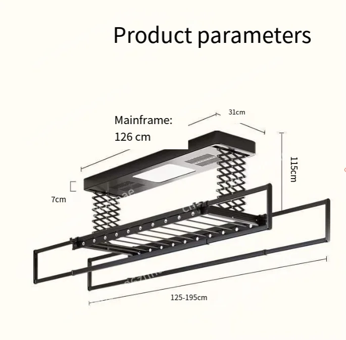 Intelligent electric drying rack remote control automatic lifter scissors drying drying rod