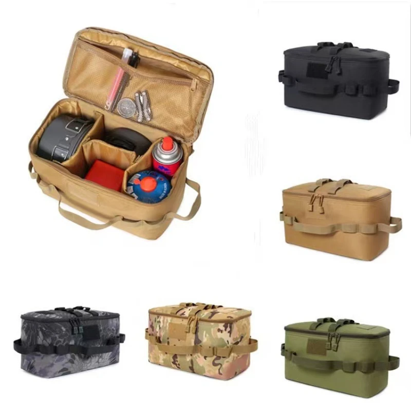 

Outdoor Camping Gas Tank Storage Bag Large Capacity Gas Stove Canister Pot Carry Bag Sack Picnic Bag Cookware Utensils Organizer