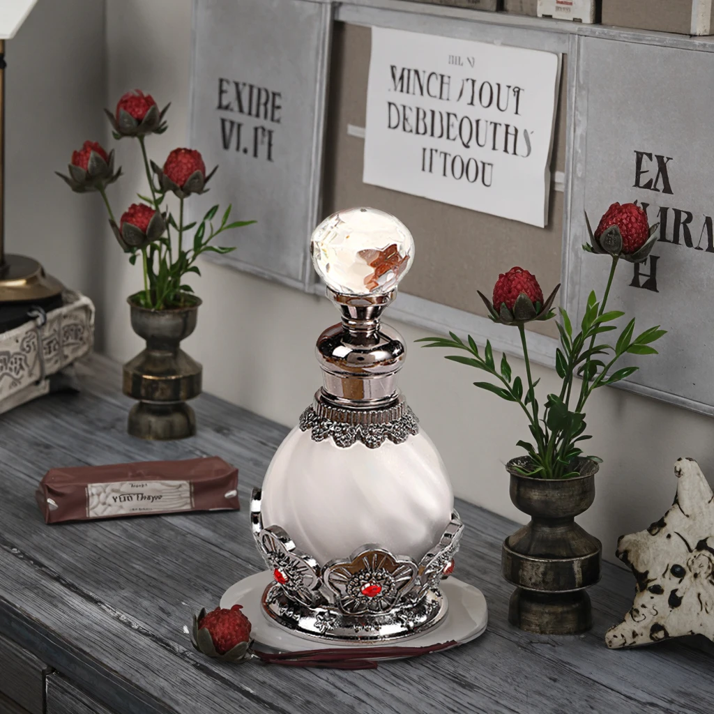 

15 мл Ретро арабский Дубай металлический цветок флакон духов эфирное масло Attar многоразовая бутылка цветок сливы дизайн 886