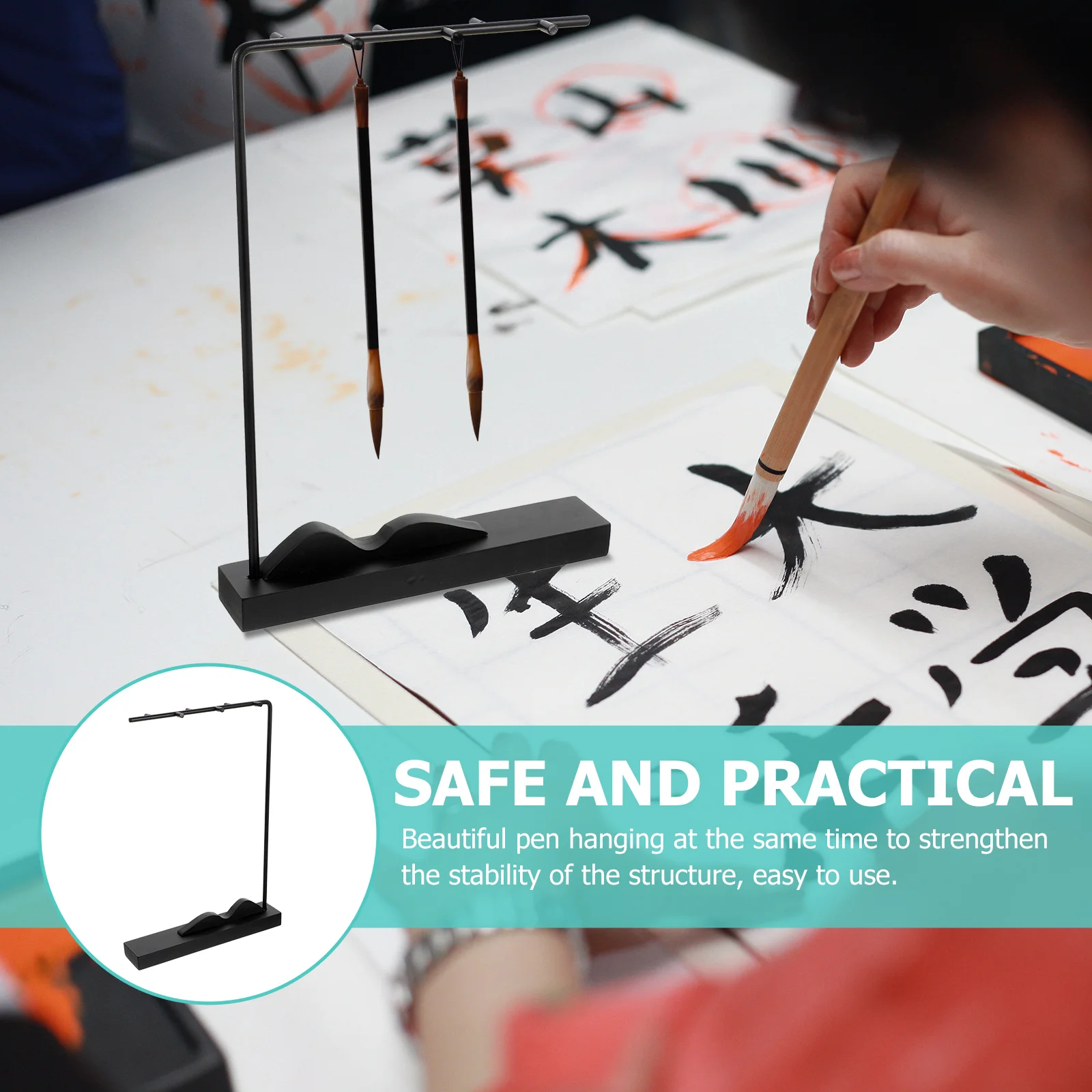 

Beautiful Calligraphy Pen Hanging Rack Simple Design Stable Structure Decorative Pen Holder Chinese Brush Hanging Rack