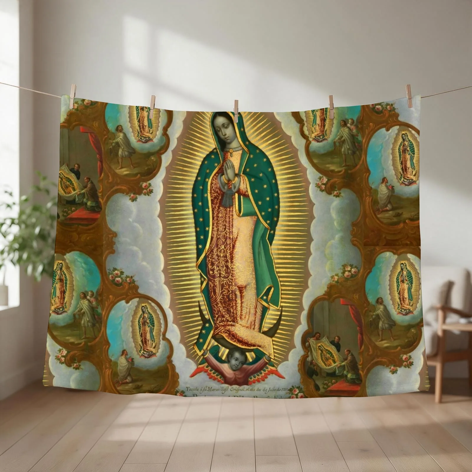 La Guadalupana - Virgin of Guadalupe On view at The Met Gallery 749 Throw Blanket Luxury Designer Furrys Custom Blankets