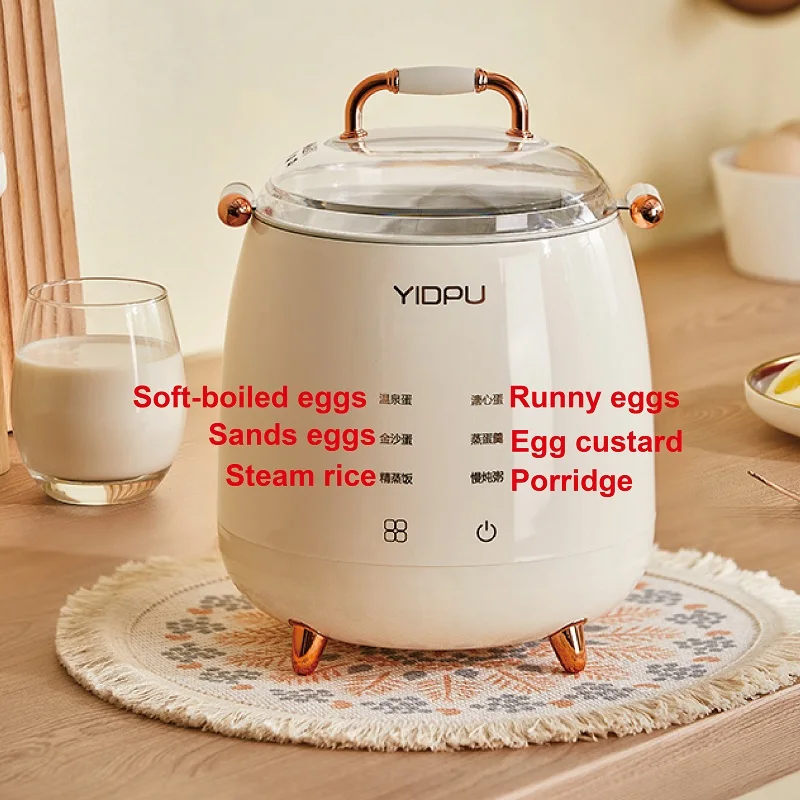 220V Home Egg Cooker Electric Stew Pot Reservation Breakfast Machine Automatic Egg Cooker Steamer Food Warmer Kitchen Appliances