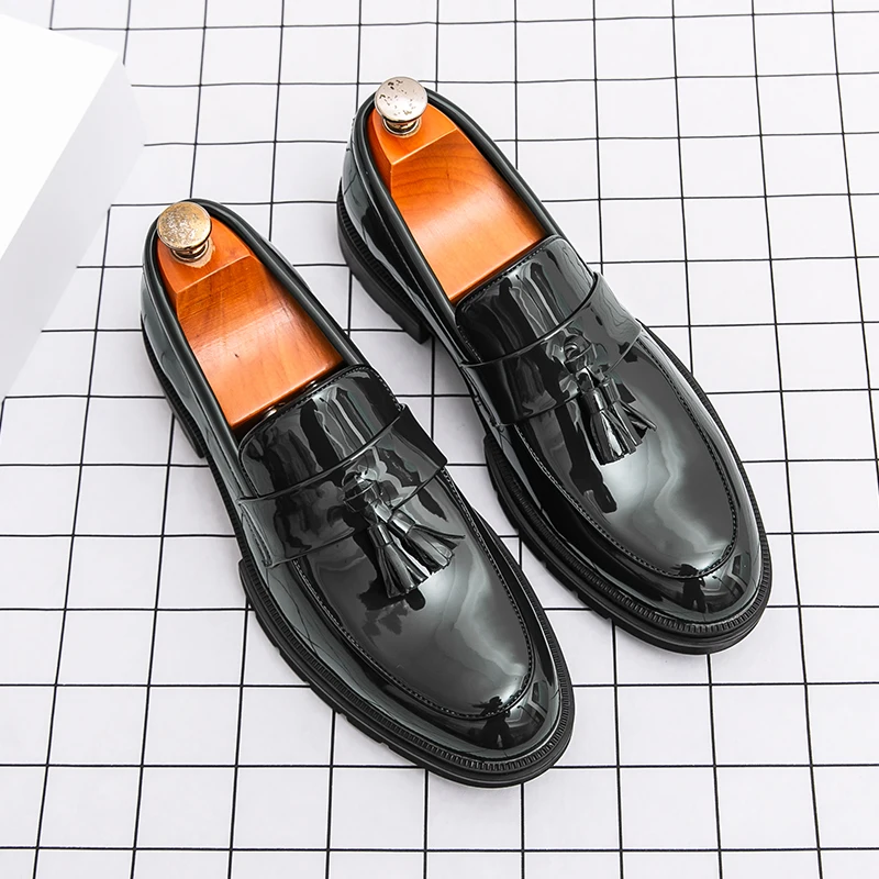 

Men Business Fringed Shoes American Casual Comfortable Thick-soled Durable Fashionable Leather Shoes Travel Shoes Size 38-46