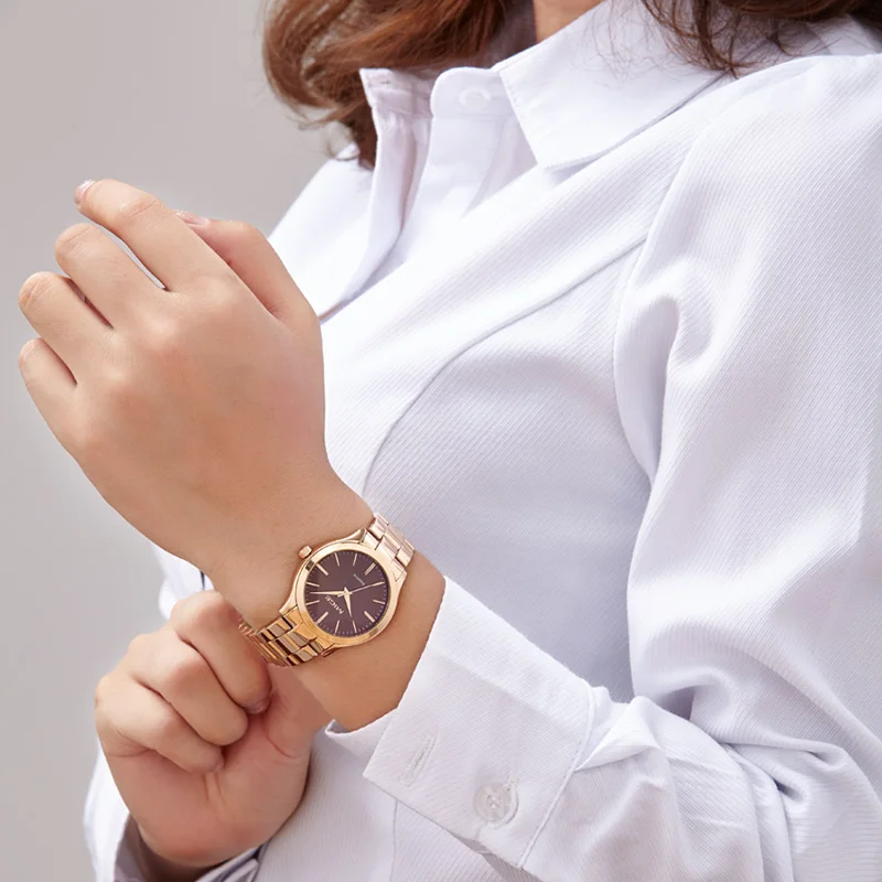 MIGE Fashion Couple Quartz Wristwatch Luxury Women Stainless Steel Quartz Wrist Watches men‘s Business Casual Wristwatches