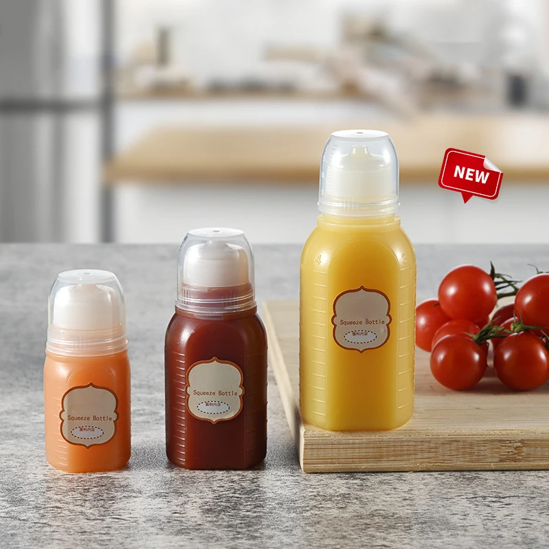30/60/100ml Mini Squeeze Bottles Ketchup Condiment Sauce Bottle Honey Mustard Salad Dressing Sauce Bento Container Kitchen