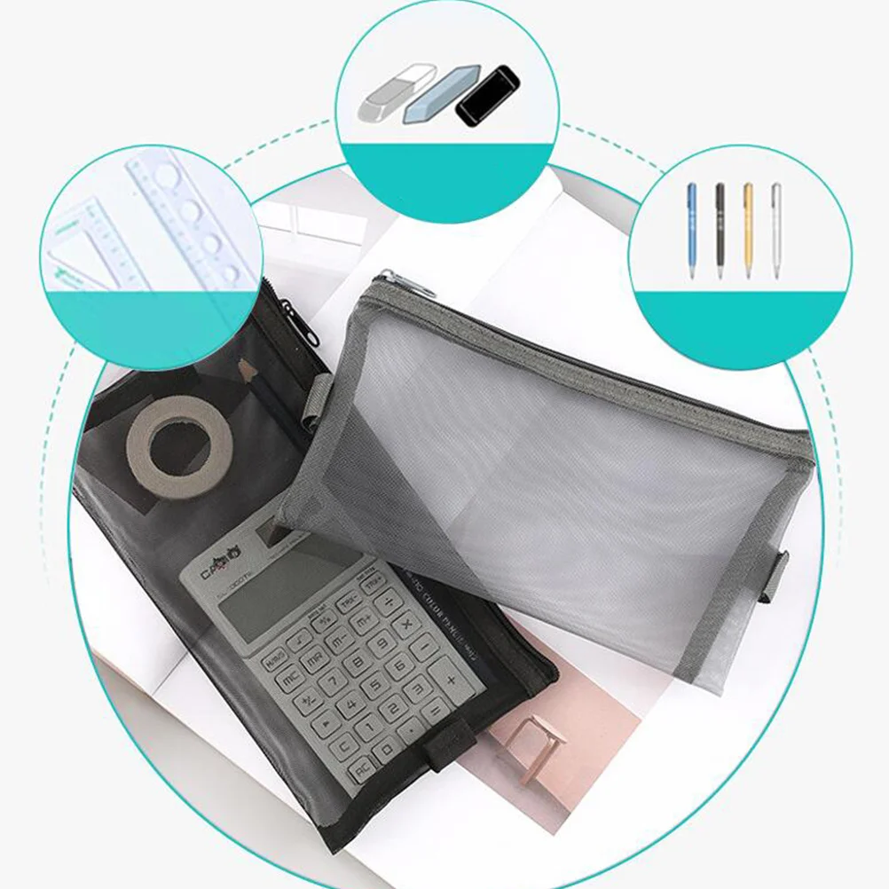 

6Pcs Nylon Zipper Pencil Bag Multipurpose Organizer for School Travel Office Cosmetics Pen Coin Storage Pencil Pen Bag