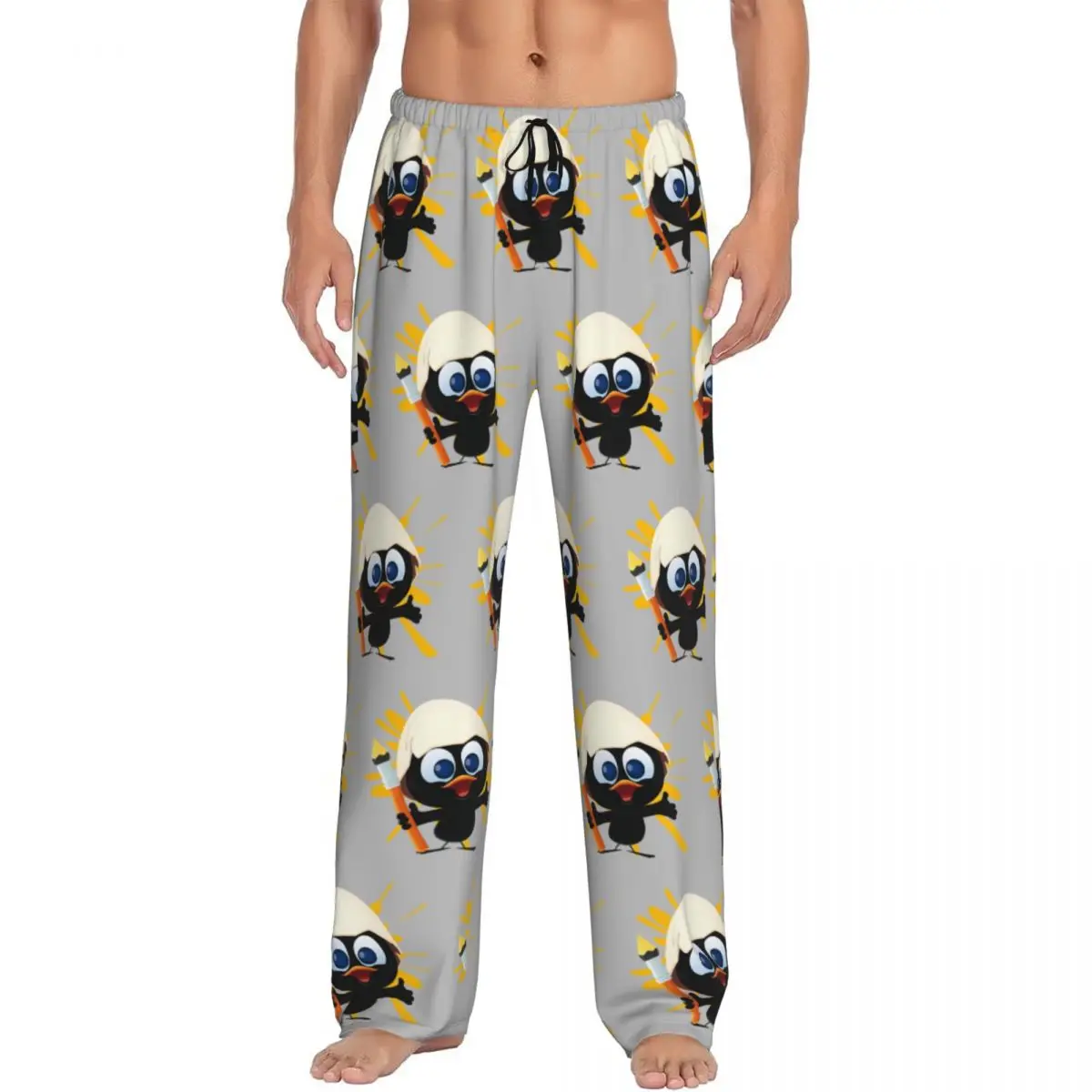 Custom Print Men's Calimero Pajama Pants Cute Cartoon Sleepwear Sleep Lounge Bottoms with Pockets