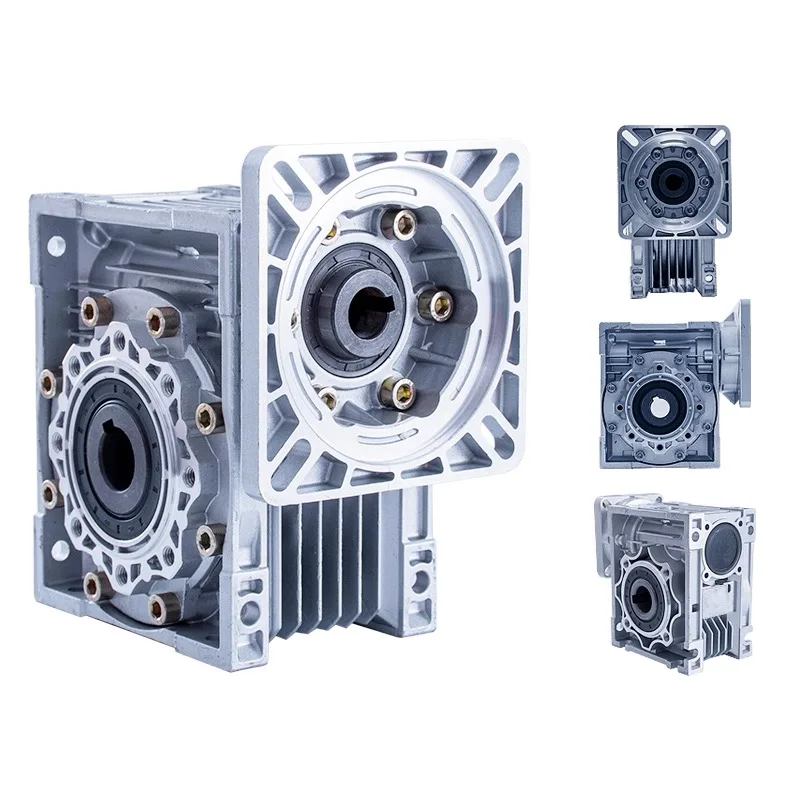Speed worm reducer RV030 60*60 DC motor gearbox Input 9mm Output 14mm 5:1-80:1 Worm Gearbox Speed Reducer for NEMA 23 Motor