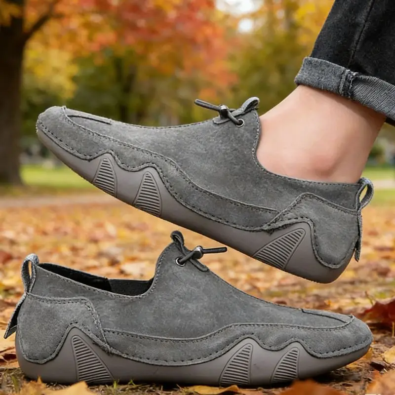 Soft Leather Mans Loafers Fashion Breathable Men Driving Shoes Slip on Men Flats Comfort Male Casual Boat Shoes Men Moccasins