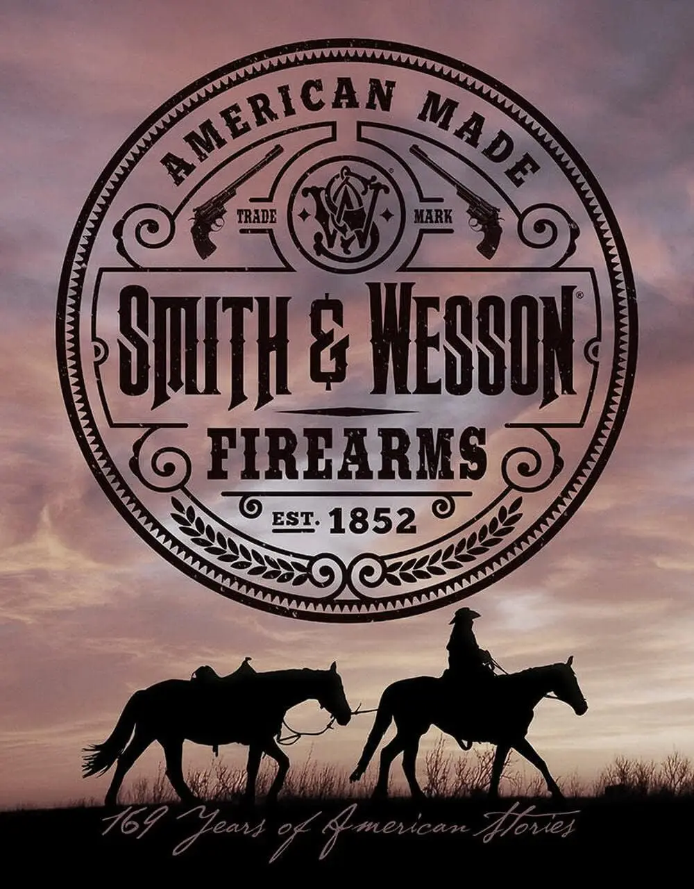 Desperate Enterprises American Made Smith & Wesson Firearms Tin Sign - Nostalgic Vintage Metal Wall Décor - Made in USA