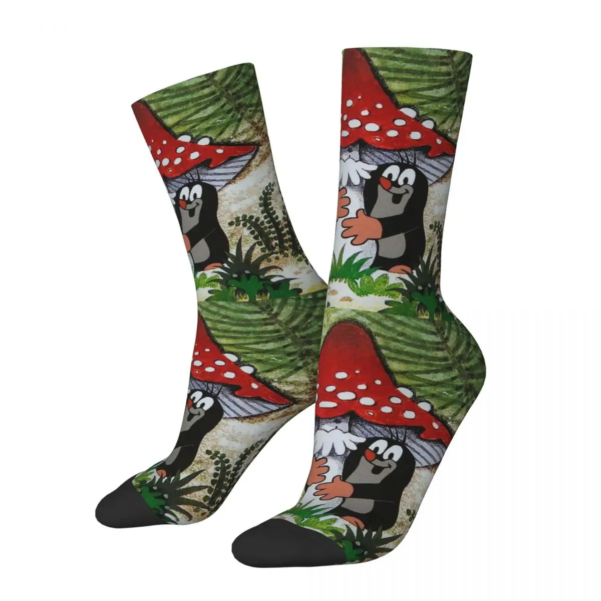 The Little Mole Big Mushroom Men Women Socks Windproof Novelty Spring Summer Autumn Winter Stockings Gift