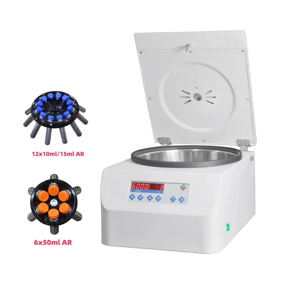 Intelligent LCD Display Low Speed Centrifuge Machine with Brushless Motor 6000rpm 15ml for Clinical Biochemical Lab Hospital Use