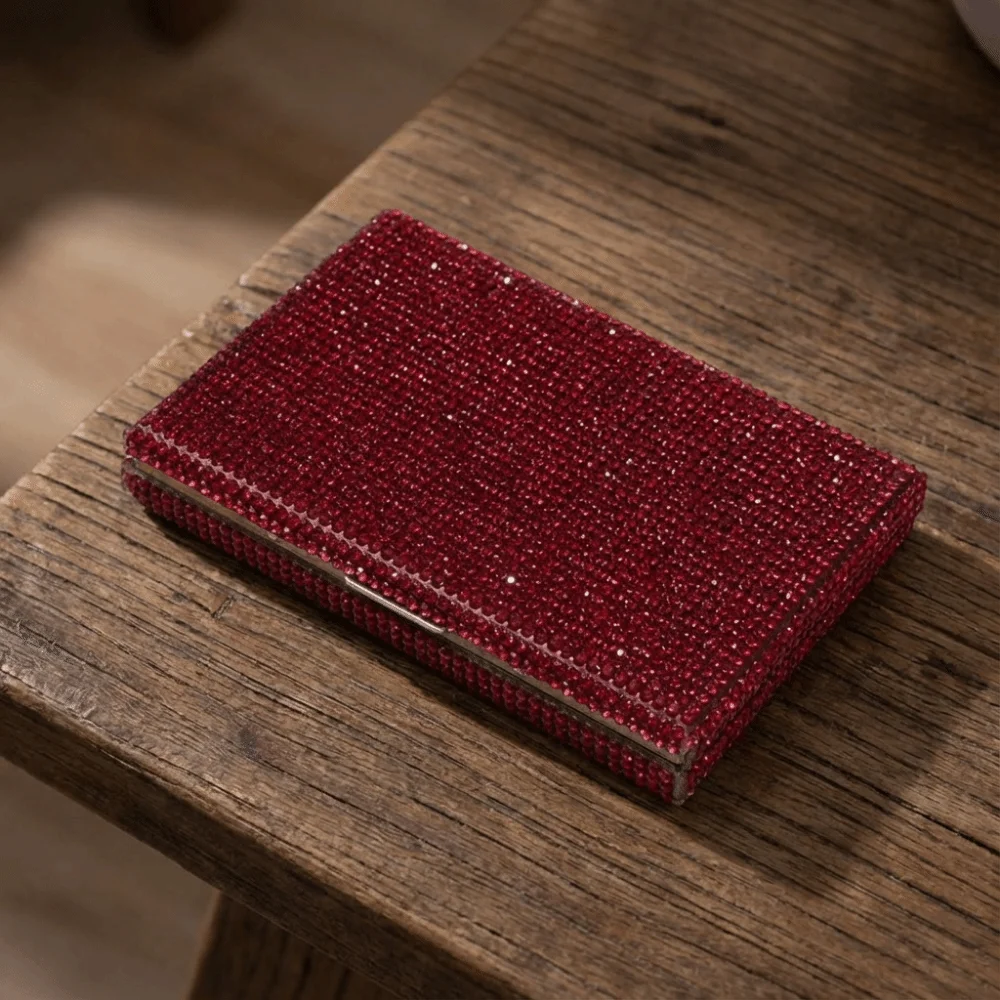 Sparkling Women's Card Bag Luxury Dust-proof Bling Crystal Card Wallet Lightweight Waterproof Bling Rhinestone Card Holder