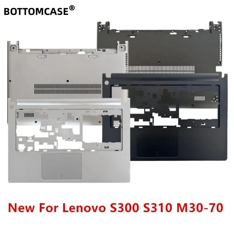 Capa de Palmrest Estojo Superior, Capa Base Inferior, Prateado ou Preto, Lenovo S300, S310, M30-70, Novo