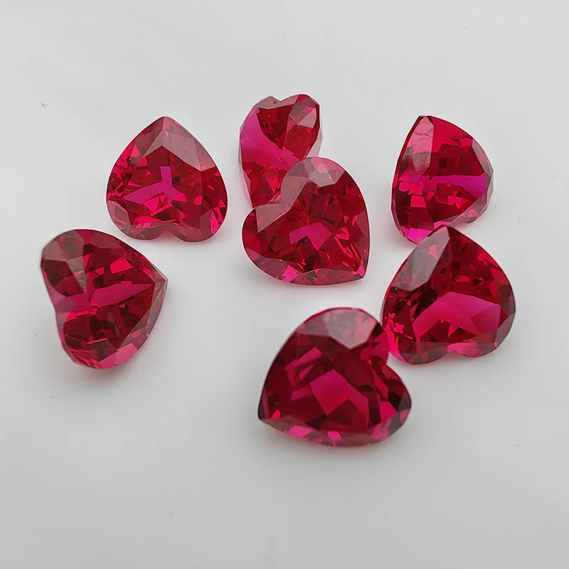 

Ювелирные изделия Jinglin, лабораторный мерный драгоценный камень, голубь, кроваво-красный, ручная огранка в форме сердца, рубиновые украшения, основной камень, нефрит