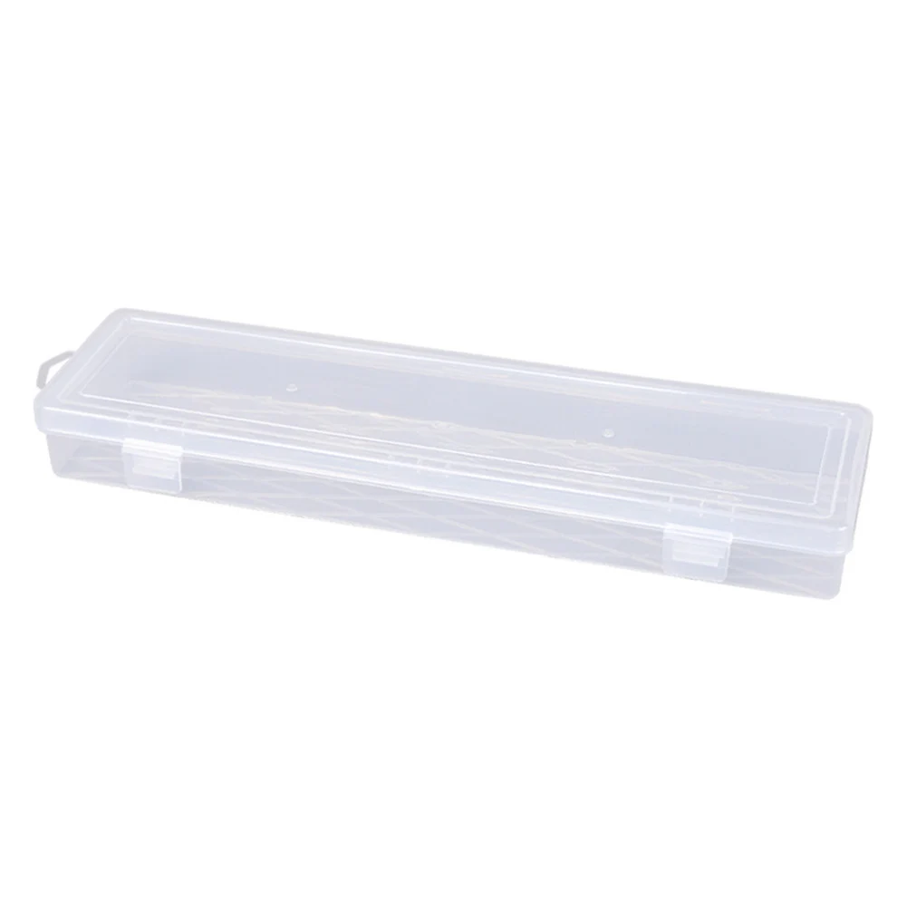

Polypropylene transparent 14inch long tool box for jewelry storage pencil case spoon with hanging loop and secure lock