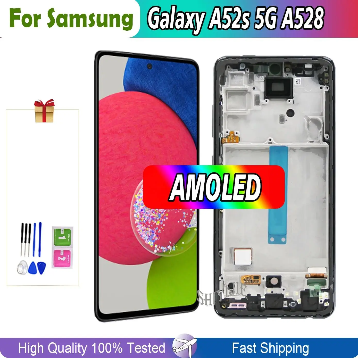 

6.5''Super AMOLED For Samsung Galaxy A52s 5G A528B A528 Display A528M A528B/DS LCD Touch Screen Repair Parts Digitizer tested