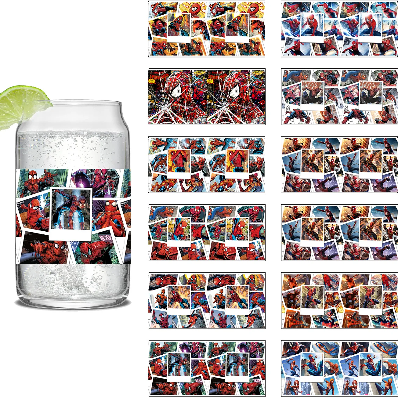 

Super hero Series Easy peel waterproof DIY Decals 3D transfers uvdtf crystal stickers 16oz uv dtf tumbler cup wraps sticker