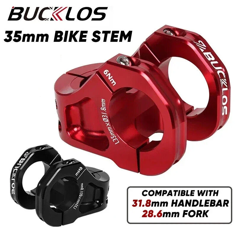 

BUCKLOS 35mm MTB Short Stem CNC Aluminum Alloy 31.8*35mm Road Bike Stems Ultralight Bicycle Power Bike Accessories