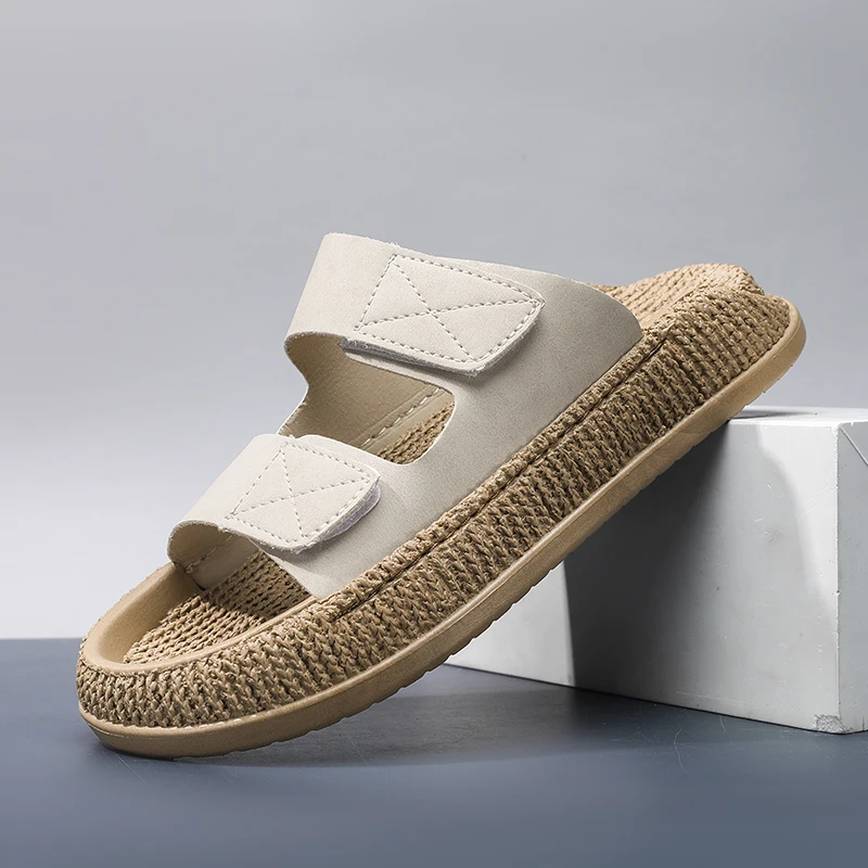 Fashion and Comfortable Soft Sole Wear Resistant Footwear Summer New Men's Slippers Thick Sole Home One Word Sandals and Slipper