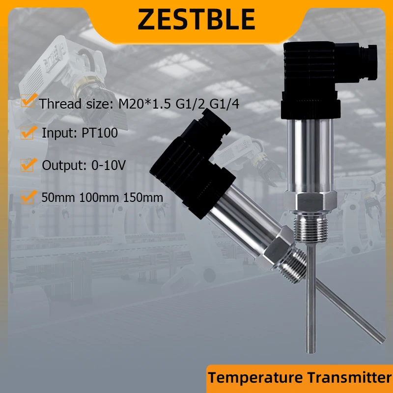 -50-300C RTD PT100 0-10V Thermal Resistance Temperature Transmitter 4-20mA output Temperature Sensor Transducer