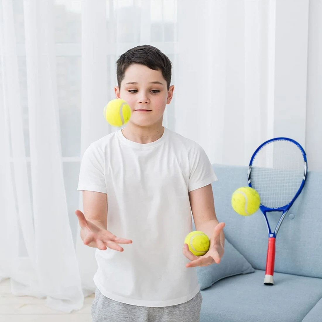 12 Pack Tennis Balls With Storage Bag - Fine Quality Thick-Walled Tennis Ball - Perfect For Tennis, And Cricket Multi-Purpose