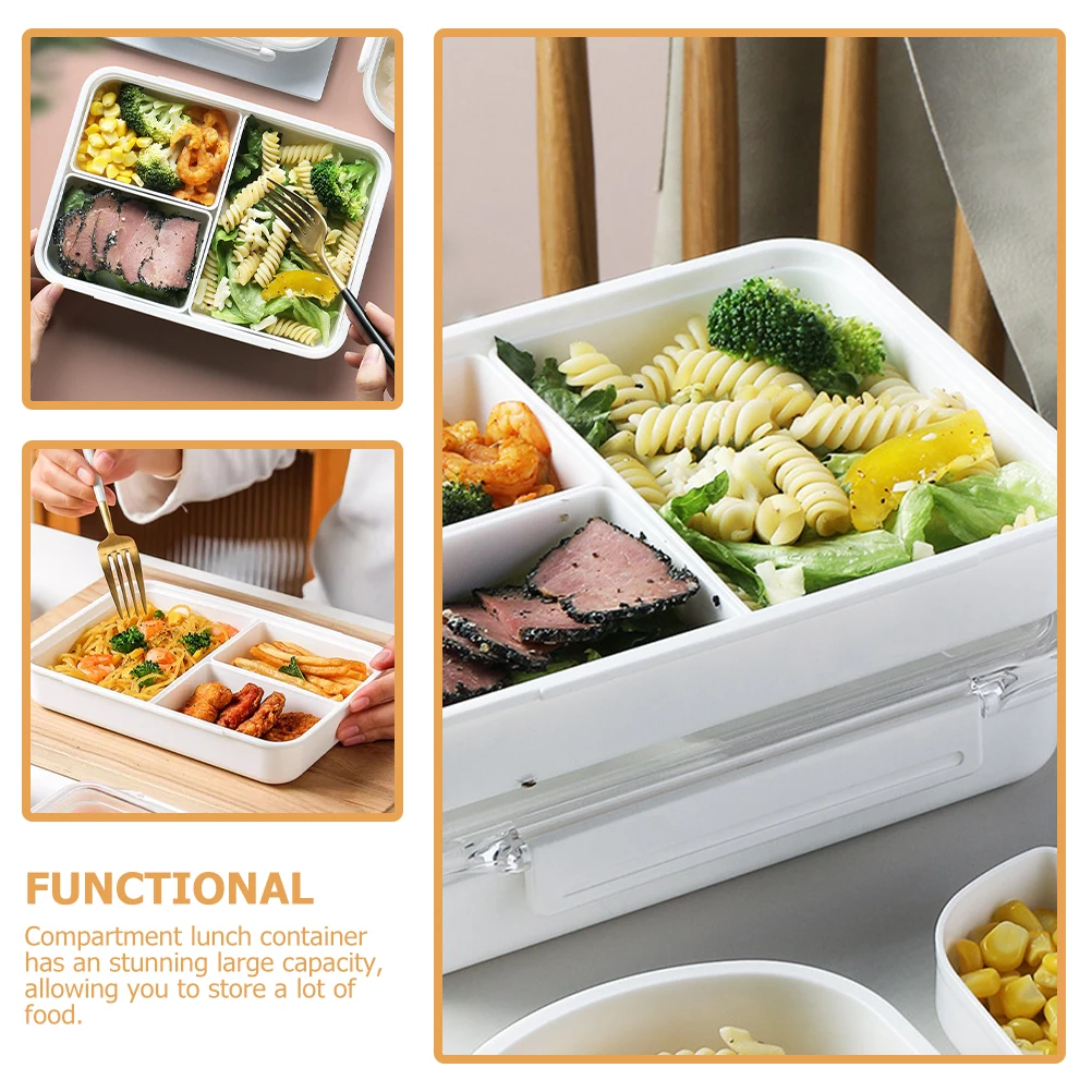 

Multifunctional Compartment Lunch Containers Reusable Microwavable Leakproof Large Capacity Office Outdoor Camping