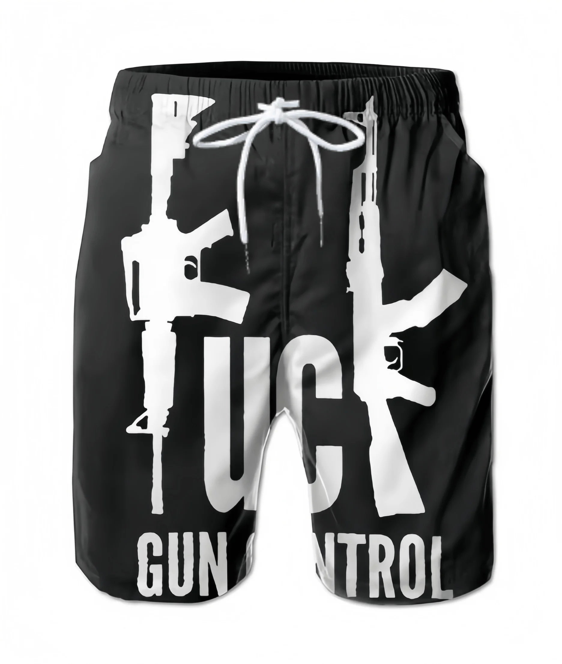 

American Flag Gun Pattern Shorts 3D Printed Hip-hop Y2k Surf Shorts Summer Swimsuit Cool Surf Swimming Trunks