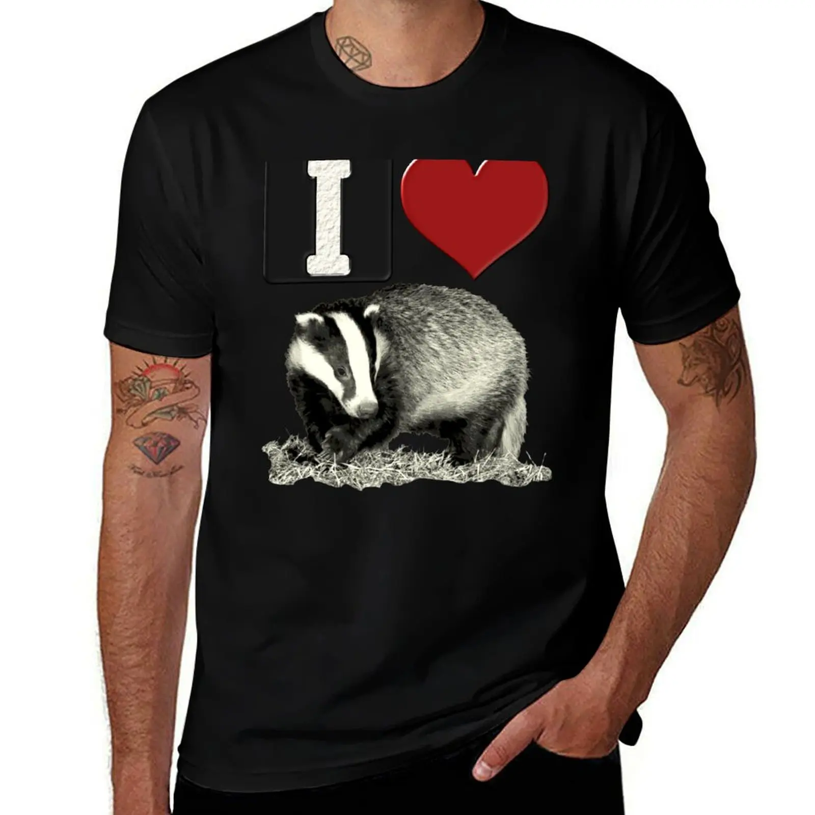 I LOVE BADGERS T-Shirt Basic Regular Fit Casual T-Shirt